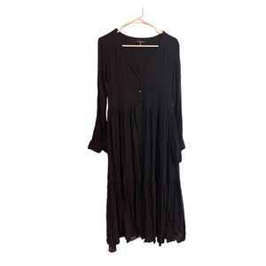 Lucky brand navy blue button boho dress